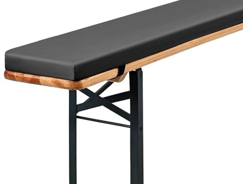 ELYSYSRL Coussin Banquette Exterieur Interieur Antidérapants Coussins de Banc 100/110/120/150/180 Avoir 2 Attaches, pour Banc de Pique-Nique de Cuisine, Table de Salle à Manger(Gris foncé,200x25x3cm)