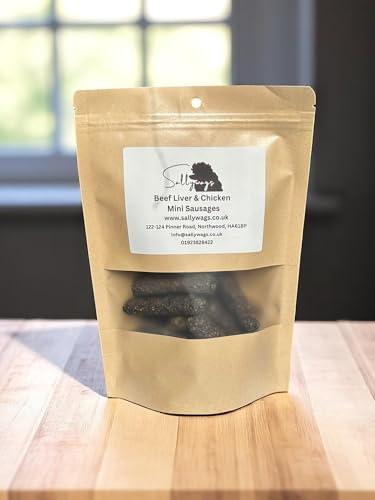 Sallywags Beef Liver & Chicken Sausages | Pack of 15 | Training Treat | Dog Treats