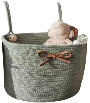 CAZSTYK Cesto portaoggetti da appendere alla culla, grande tasca per pannolini, portatile, salvaspazio, accessorio per la cameretta dei bambini, grande scomparto da appendere