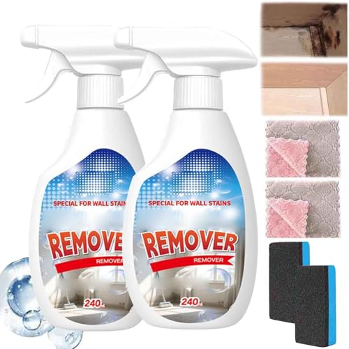 2 pezzi Spray Smacchiatore Altamente Efficace,Spray Detergente Per Pareti, Soluzione Detergente Multisuperficie,Smacchiatore Per Pareti,Per Legno,Piastrelle,Tessuto,Bagni,Cucine