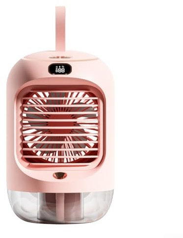 Refroidisseur d'air portable, ventilateur de refroidissement USB pour mini ventilateur de bureau, oscillant automatique, ventilateur de climatiseur portable (rose)
