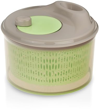 kela Salatschleuder mit Deckel 23cm Dry, Salad Spinner, Kunststoffsieb, Seiher für Gemüse, Obst, Penne, grün