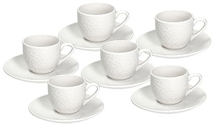 Tognana GF085010000 Juego de 6 tazas de café con plato cc80 Golf, porcelana