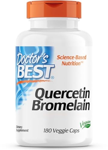 Doctor's Best, Quercetin Bromelain, 180 vegane Kapseln, Hochdosiert, Laborgeprüft, Sojafrei, Glutenfrei, Ohne Gentechnik