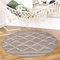 payé Teppich Rund - Wohnzimmer Kurzflor - Braun Creme- 200x200cm - Modern Rautenmuster Deko Boho Stil Schlafzimmer Flur Dekoration - Skandinavische Teppiche
