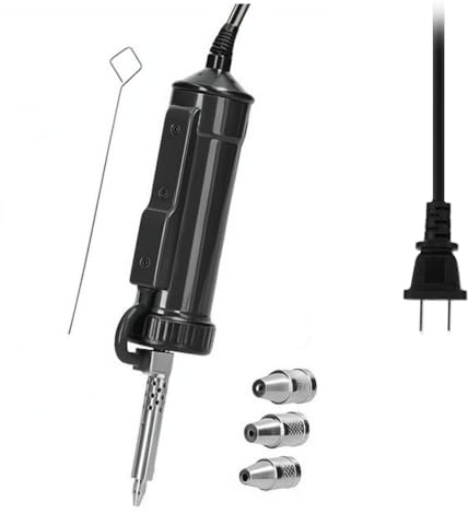 Solder Sucker Desoldering Pump, Automatic Electric Desoldering Gun Station Sucking Vacuum Pump AC110V 30W Iron Tin Solder Removal Repair Tool with 3pc Soldering Suction Tips