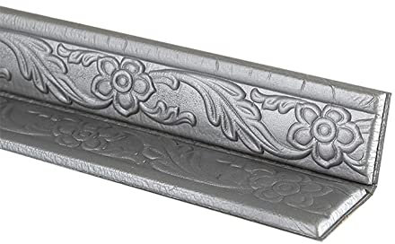 URFEDA Selbstklebende zierleisten Neatiease Flexible Zierleisten Sparpaket, zum Abziehen und Aufkleben, Deckenleiste, tapeten zierband, Wandverkleidung für Heimdekoration(2,3 m x 8 cm x 1 cm, Grau)