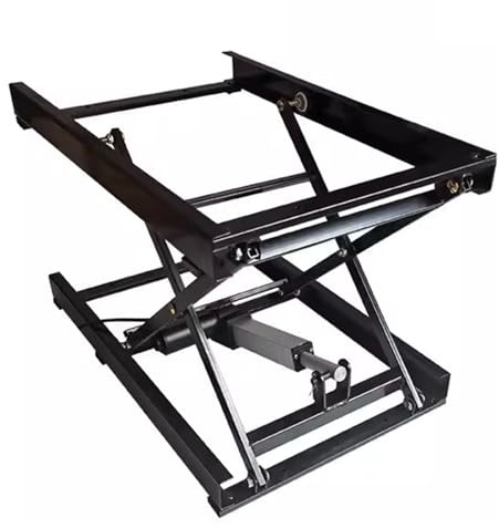 LAZRU 23'' Elektrischer Couchtischlift, Esstisch-Scherenlifthalterung, Höhenverstellbare Plattform, Mit Kabelfernbedienung, Hardware-Klappeisenrahmen, Schwarz