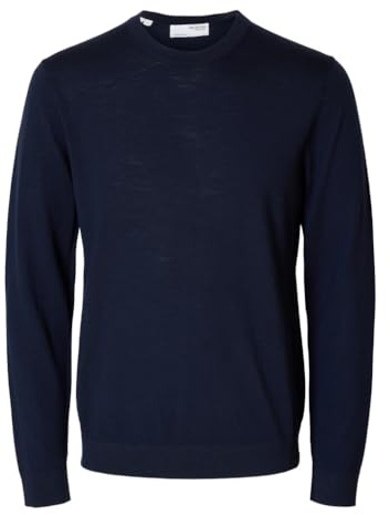 Selected Homme Slhtray LS Knit Merino Cuello Redondo Suéter Noos para Hombre, Blazer Azul Marino, XXL