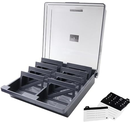 Namvo Business Card Storage Box Business Card Organizer Credit Card Holder File Capacity 1000 Cards with Dividers A-Z Bank Card Room Card Business Card Classification Box