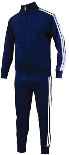 SalGiu Tuta Bambino Blu Completa Con Zip Cotone Estiva Senza Cappuccio Sportiva Scolastica Ragazzo Unisex (IT, Età, 10 anni, Regular, Con Strisce)