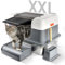 Bartuke arenero extraíble Cubierto, Caja de Arena para Gatos XXL de Acero Inoxidable para Gatos Grandes con Tapa y Pala y Pedal, sin Olor, fácil de Limpiar, Gris