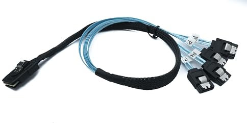 System-S SFF-8087 - Cavo 50 cm Mini SAS 36 pin a 4 X SATA 7 pin adattatore per disco rigido RAID scheda madre