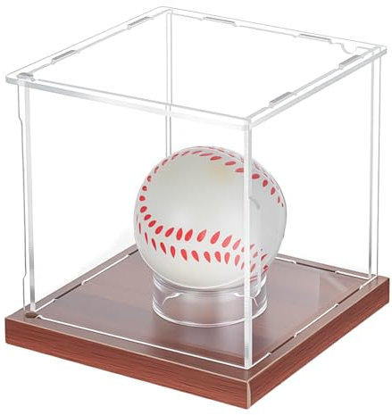 OLYCRAFT Baseball Vitrine 11.6x11.7x11.6cm Große Acryl Vitrinen Würfel Baseball Halter Transparente Aufbewahrungsbox Transparente Vitrine UV Geschütztes Präsentationsregal Vitrine
