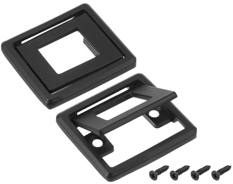 QUARKZMAN 2 Poignées Tiroir Encastrées, 1.3 Pouce Distance Entre Trous Poignée Cachée Meuble Poignée Anneau Carré Pour Tiroirs Armoire, 2 Pouce Longueur, Noir