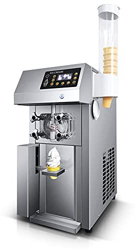 WOTZOV Macchina per Gelato Soft Commerciale da 1250 W, Macchina per Gelato da 12 l/h, Macchina per Gelato alla Frutta con Funzione di preraffreddamento