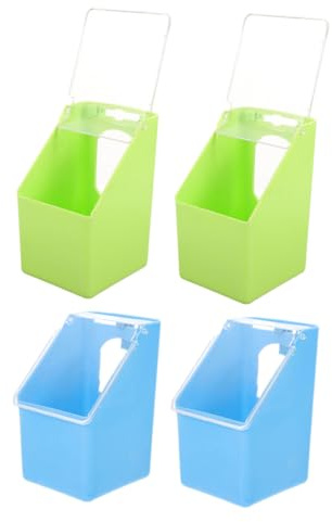 BAZEITFLOW Comedero Colgante Material PP Resistente al Desgaste y Mordeduras Gran Capacidad Pack de 4 Unidades para Palomas y Pájaros para Colgar Fuera Jaula