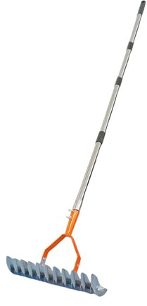 FewNvWa Thatch Rake Lawn Thatching Rake Grass Grooming Rake Dethatcher Rake Alloy Steel Manual Scarifier Tool Suitable for Gardens Park Patio Farm Farmland , 1.7m Rod
