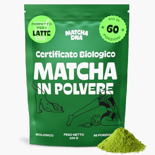 Tè Matcha Biologico in Polvere 100g - The Verde Matcha in Polvere per Latte, Frullati e Dolci. 100% Puro, Vegano e Senza Glutine. Un Carico di Energia e di Antiossidanti