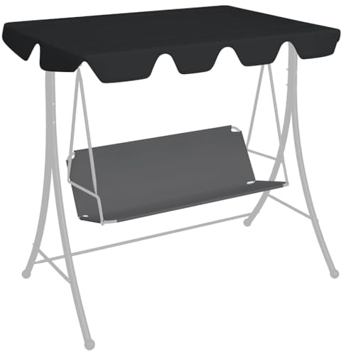 LoogCape reservtak för hollywoodgunga svart 188/168 x 145/110 cm vattentät presenning med UV-skydd väderbeständiga paviljongstillbehör för trädgård balkong terrass utomhus camping