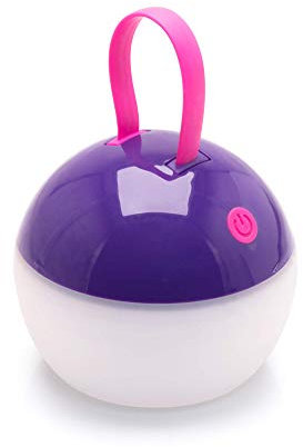 LED Universum Campingleuchte, dimmbare, wasserdichte Zeltlampe mit Notlicht und Akku über USB aufladbar, für Outdoor Abenteuer wie Angeln, Zelten, Grillen oder Wandern (Lila)