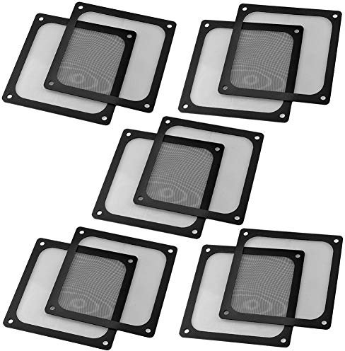 S SIENOC 10 x 120 * 120mm Schwarz Lüfterabdeckung mit Ultra-feinem Staubfilter, Schwach magnetisch Montage (10 x Staubfilter, 120 * 120mm, Schwarz)
