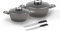 Laguiole Set mit 4 antihaftbeschichteten Messern Black Ston®, Induktion, inkl. 2 geschmiedeten Messern