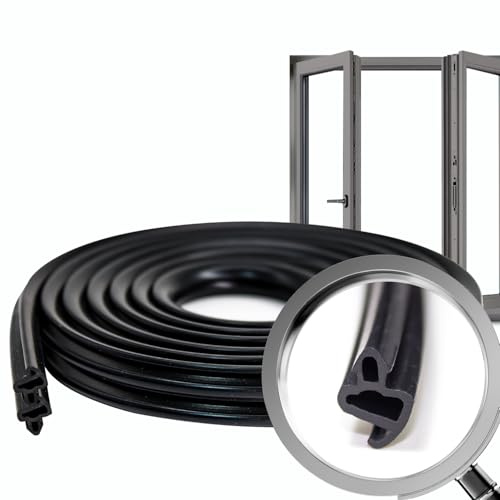 VARGORT Fönstertätningar plastfönster | träfönster | S-1150 svart | 50 m | gummitätning PVC-U | ytterdörr | fönstertätningsgummi