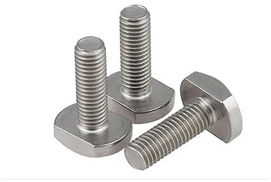 SEIDER Bulloni a T M5 M6 M8 M10 M12 Vite a T Viti a Testa Quadrata Bulloni a Testa Martello in Acciaio Inossidabile 304 GB37 for scanalatura a T(20mm,M5(3pcs))