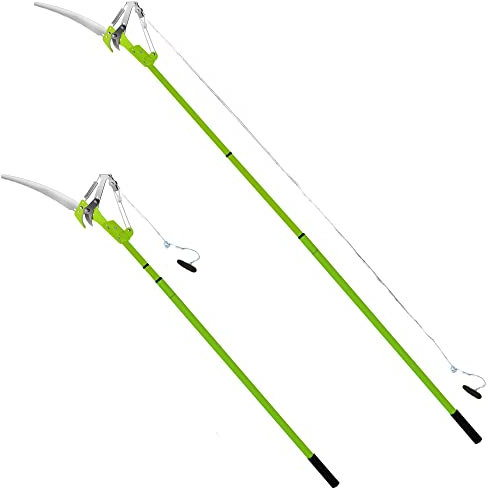 Crystals Garden Telescopic Tree Pruner, Extendable Ratchet Pulley Pole Hand Lopper Scissor, Gardening Heavy Duty Long Reach Tree Loppers Telescopic, Extending Tree Pruning Branch Metal Cutter_30cm Saw