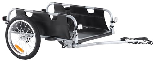 VEVOR Fahrradanhänger, 45 kg Tragkraft, Transportanhänger, faltbar und verstaubar, Schnellverschluss mit Universalkupplung, 41 cm Räder, sichere Reflektoren, passend für 558,8-711,2 mm Fahrradräder