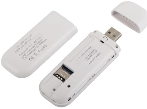 KIMISS Adaptateur Réseau USB 4G LTE Ultra Haut Débit – Clé Modem Routeur WiFi Hotspot sans Fil avec Fonction de Partage, Couverture Supérieure et Fonction Plug & Play (sans Wi-FI)