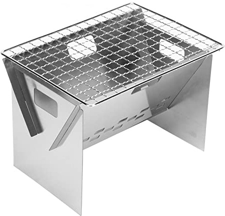 PerGar Klappbarer Holzkohlegrill, Minigrill aus Edelstahl, Minigrill Im Freien, Abnehmbarer Tragbarer Grill, für Camping Im Freien