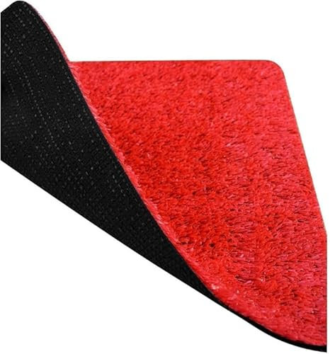 Suinga Gazon Artificiel Tapis Rouge 7mm | Rouleau 2x5m | Tapis en Herbe Synthétique Résistant et Réaliste | Idéal pour Événements, Terrasses et Foires