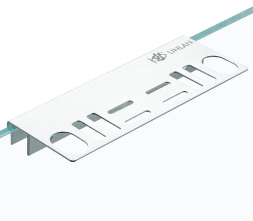 LINLAN Aluminium-Aquarium Werkzeughalter – Organizer für randlose Aquarien, Pflegewerkzeuge, Pinzetten, Zangen, Wasserpflanzen-Zubehör & Aquarienbedarf（Silber）