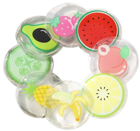 OATIPHO Hielo Para Ojos Diseño De Frutas 8 Unidades, Compresas Frías Para Aliviar Fatiga Ocular, Almohadillas Refrescantes De Gel Para Verano y Cuidado Ocular Diario