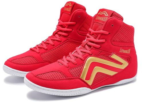 Wrestling Shoes Men Boxing Shoes for Men Wrestling Boots High Top Fitness Weightlifting Powerlifting Shoes Lightweight Non-Slip Breathable