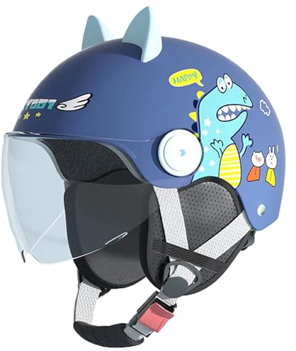 Casco Da Moto Per Bambini, Casco Da Scooter, Casco Jet Retrò 3/4 Per Bambini E Bambine, Casco Elettrico Vintage, Certificato ECE 8,49~55cm