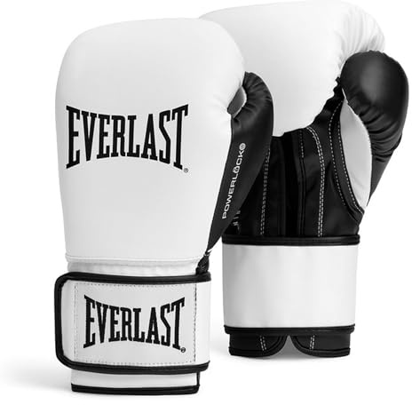 Gants de Boxe Everlast Powerlock OG & 2R – Entraînement Sac de Frappe, Pattes d'ours et Sparring – Fermeture Auto-agrippante – Mousse avancée – Prise en Main Ergonomique – Équipement Authentique