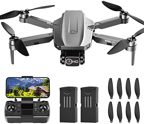 Drone with Camera 4K Professional for Adults, B12 Foldable RC Quadcopter for Beginners, GPS Drones with Brushless Motor, 5G WiFi Transmission,Follow Me, Toys Birthday Present