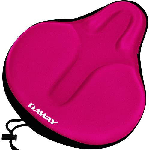 DAWAY C6 Schaum Gel Gepolsterter Fahrradsattelbezug - Extra Weicher Breit Groß Sattelbezug Für Peloton, Heimtrainer Fahrrad, MTB, Bequem Sattelpolster Für Damen Herren Senioren