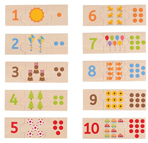 Bigjigs Toys Wooden Number Tiles - Learn to Count Puzzle