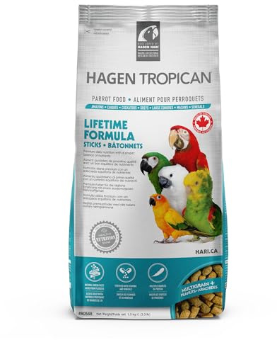 Tropican Parrot Lifetime Sticks, 1.5kg, Complete Balanced Daily Nutrition for Adult Parrots