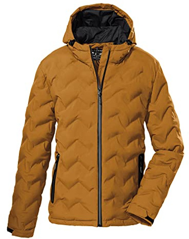 Killtec Herren kow 119 mn qltd jckt Wintermantel Jacke in Daunenoptik mit Kapuze, dark curry, M EU