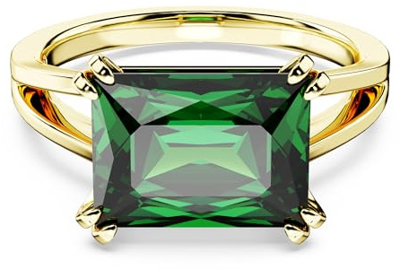 Swarovski Stilla Cocktailring, Grüner und Vergoldeter Damenring mit Edlem Swarovski Kristall
