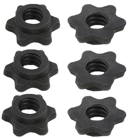6 Pezzi Dado Esagonale per manubri, 25 mm Barra bilanciere Esagonale Dadi Spin Lock collari per Sollevamento bilancieri manubri, Ferma Dischi, Morsetti a Vite, per Bilanciere, Sollevamento Pesi