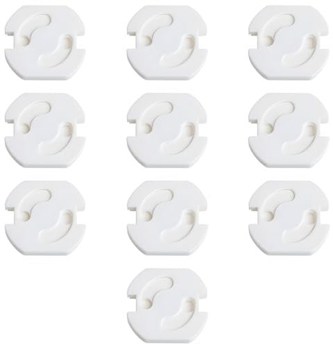 ZXUPOI (10 Pcs) Cache Prise Bébé - Révolutionnaire Protections Électrique Mécanisme Tournant Adhésif 3M (sans Clés) pour la Sécurité Enfant domestique, Couvercle de la Prise Courant