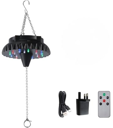 Rechargeable Disco Ball Motor Light: Rotating Light Up Disco Ball Spinner with Remote Adjustable Speed - 18 RGBW LED Light for Hanging Mirror Ball DJ Party Wedding Decor