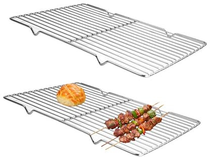 JDCMEI 2 Pezzi Griglia di Raffreddamento, 31x20cm Griglie di Raffreddamento per Cottura, Griglia Forno per Raffreddare, Griglia Raffreddamento Pane per Arrostire, Grigliare, Cucinare e Asciugare