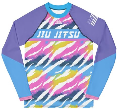 Youth Girls Jiu Jitsu Rash Guard - Color Zebra - No Gi, BJJ, Wrestling, MMA